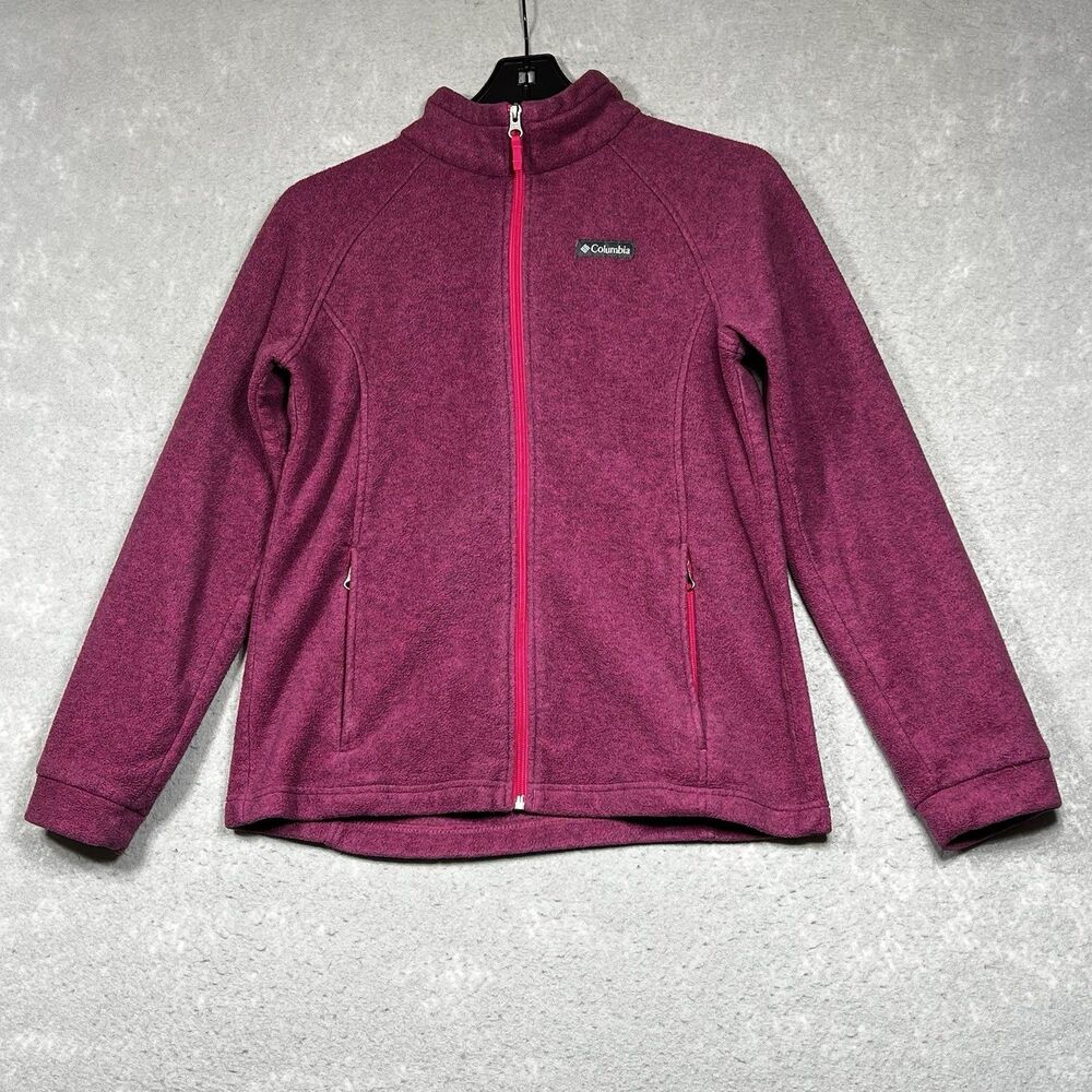 Columbia Jacket Kids Girls Size XL Purple Full Zip Fleece Jacket Long Sleeve